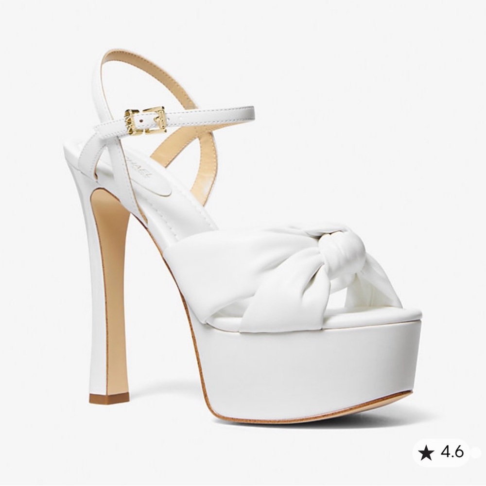 MICHAEL Michael Kors leather White Knotted Platform Heels